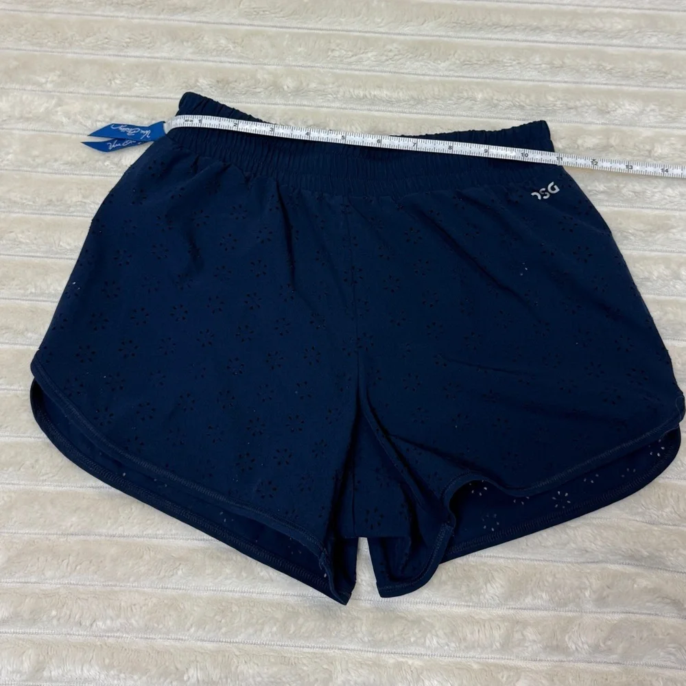 DSG: (2) Pair of Girls Athletic Shorts, Eyelet in Navy & Black, Size M (10-12)